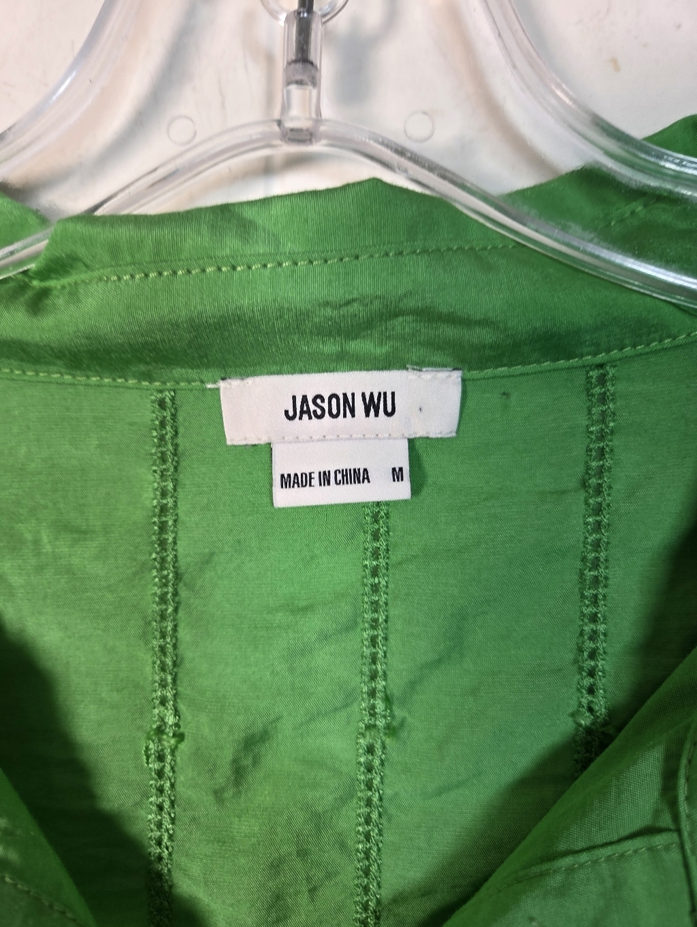 Jason Wu Green Short Sleeve Button Down Size Medium - Picture 5 of 15